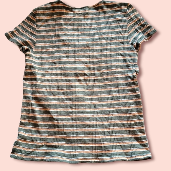 American Eagle striped button tee medium - Picture 2 of 4